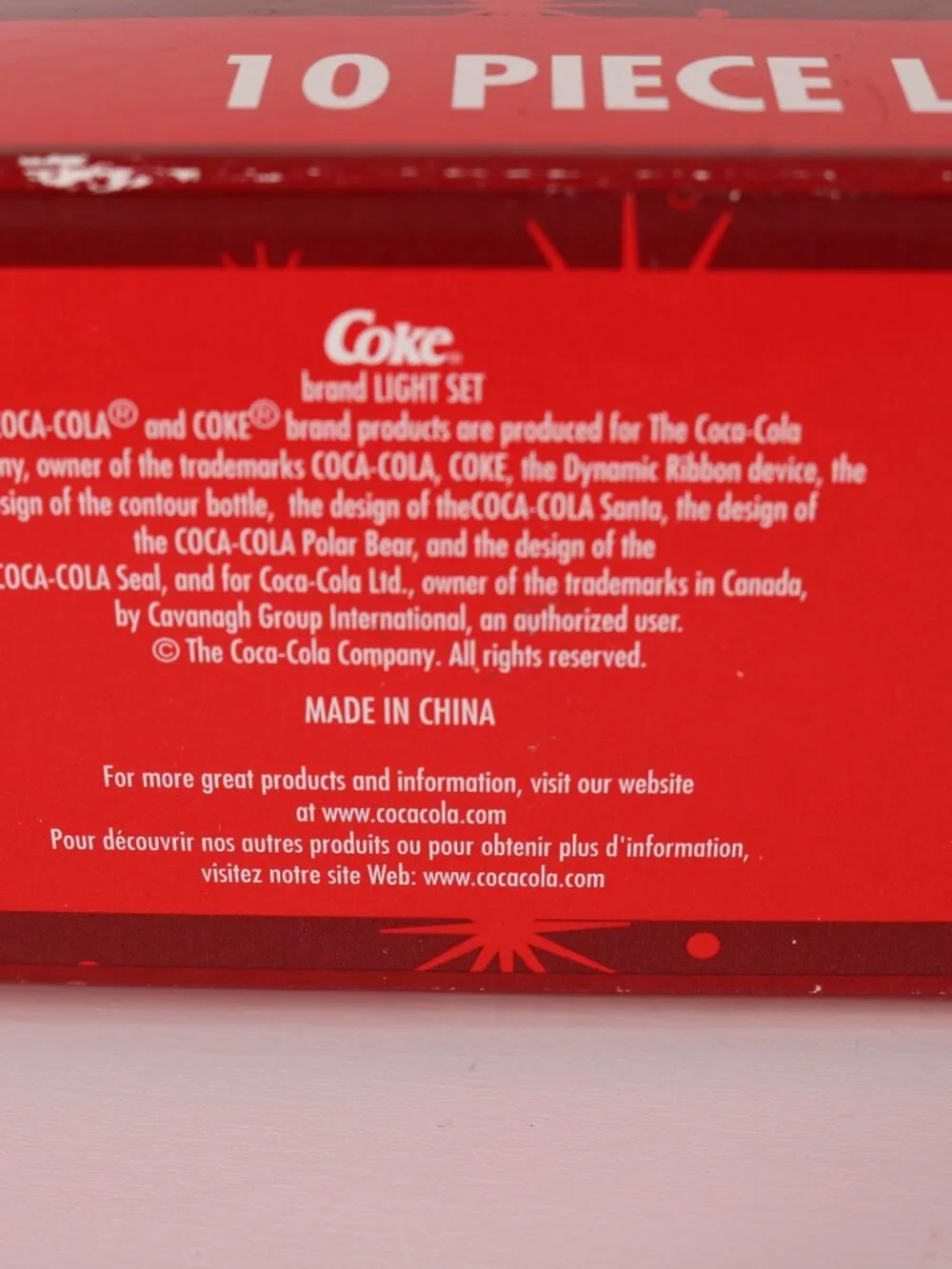 Coca Cola Holiday Lights * Set of 10 with Large Pieces * Fully Working